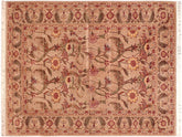 handmade Traditional Bhati Taupe Rust Hand Knotted RECTANGLE 100% WOOL area rug 6x9
